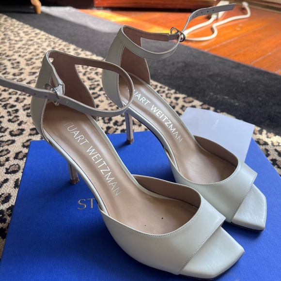 Stuart Whitman Allison 85 white sandal heels - Picture 5 of 8